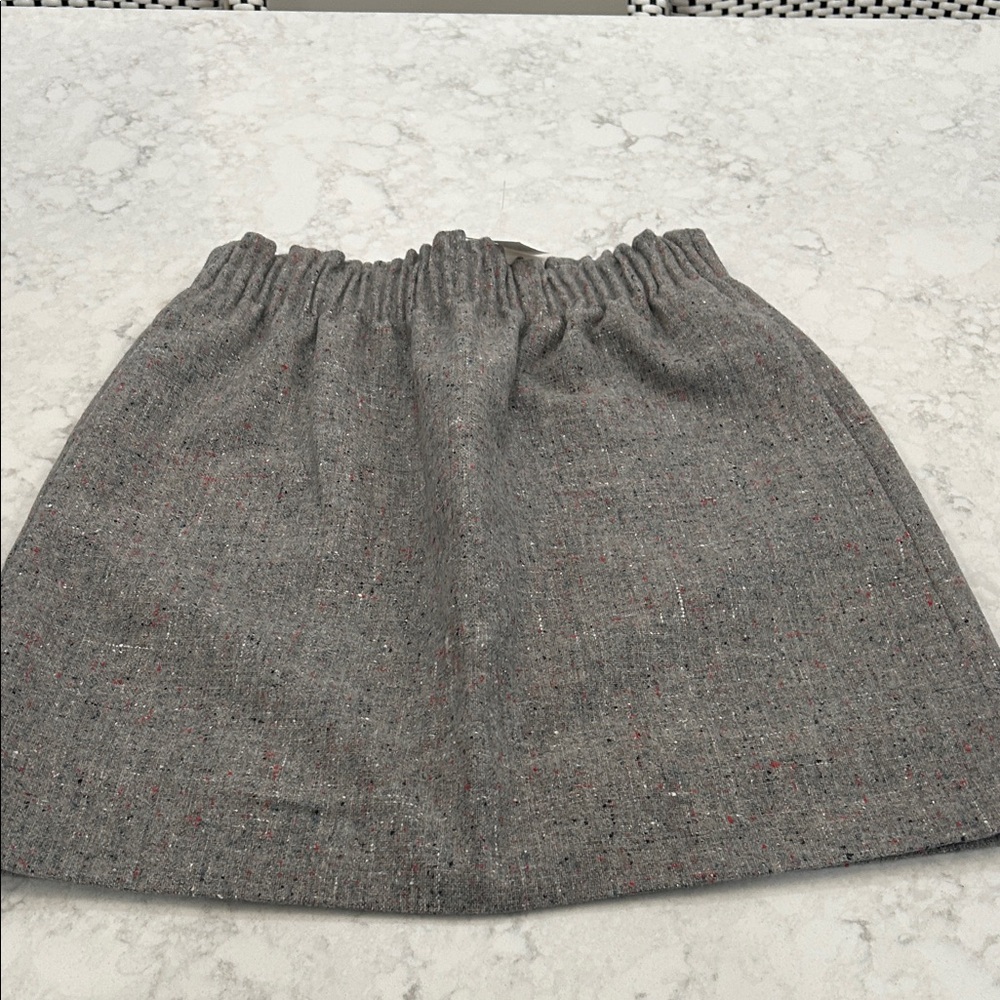 J. Crew Factory Gray Speckled Lined Tweed Mini Skirt